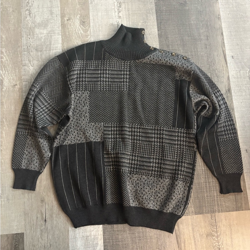 🖤Tricots St. Raphael Patchwork Turtleneck Sweater